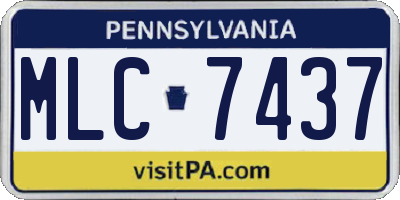 PA license plate MLC7437