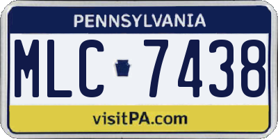 PA license plate MLC7438
