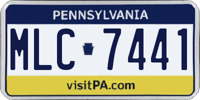 PA license plate MLC7441