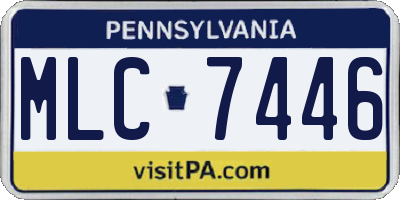 PA license plate MLC7446