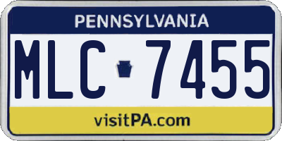 PA license plate MLC7455