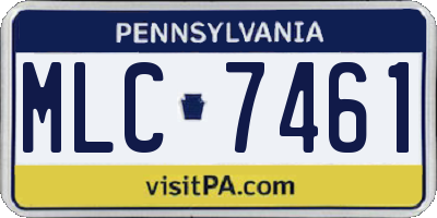 PA license plate MLC7461
