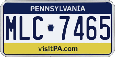 PA license plate MLC7465