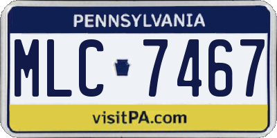 PA license plate MLC7467