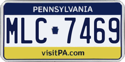 PA license plate MLC7469