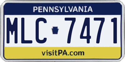 PA license plate MLC7471
