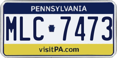 PA license plate MLC7473