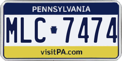 PA license plate MLC7474