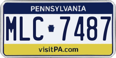 PA license plate MLC7487