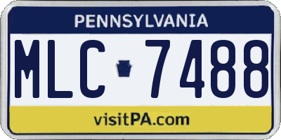 PA license plate MLC7488
