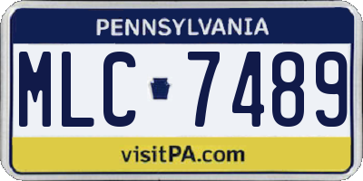 PA license plate MLC7489