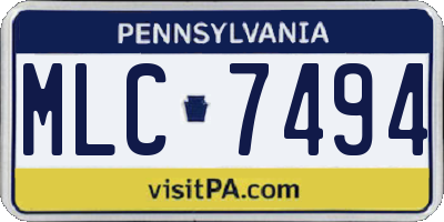 PA license plate MLC7494