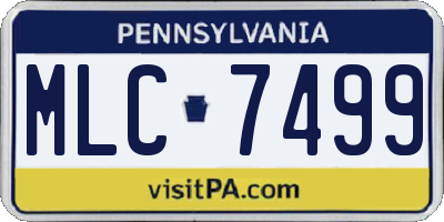 PA license plate MLC7499