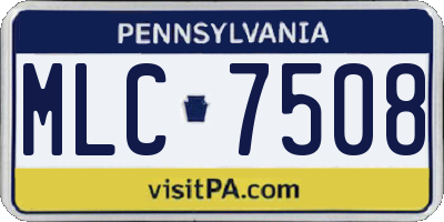 PA license plate MLC7508