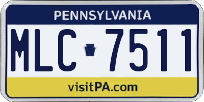PA license plate MLC7511