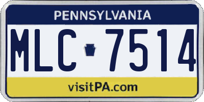 PA license plate MLC7514