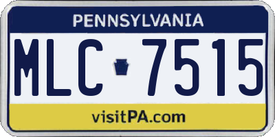 PA license plate MLC7515