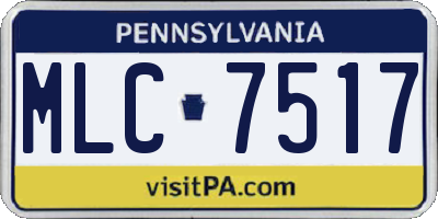 PA license plate MLC7517