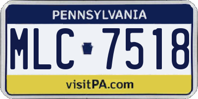 PA license plate MLC7518
