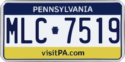 PA license plate MLC7519