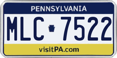 PA license plate MLC7522