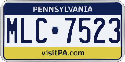 PA license plate MLC7523