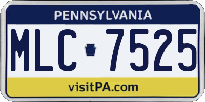 PA license plate MLC7525
