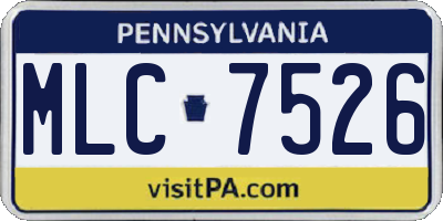 PA license plate MLC7526