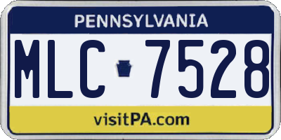 PA license plate MLC7528