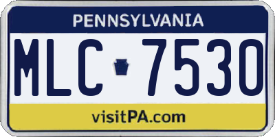 PA license plate MLC7530