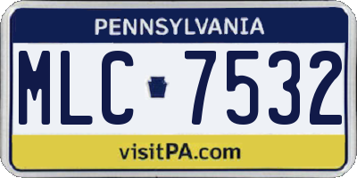PA license plate MLC7532
