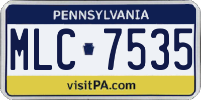 PA license plate MLC7535