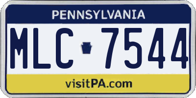 PA license plate MLC7544