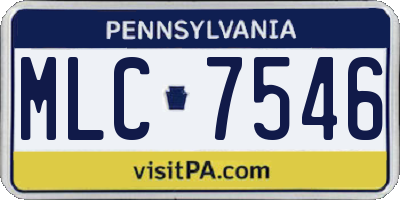 PA license plate MLC7546