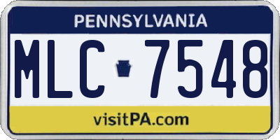 PA license plate MLC7548