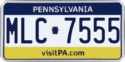PA license plate MLC7555