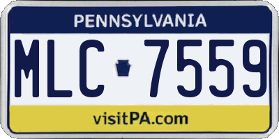 PA license plate MLC7559
