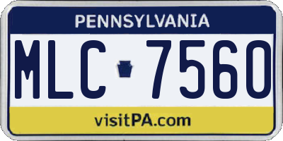 PA license plate MLC7560