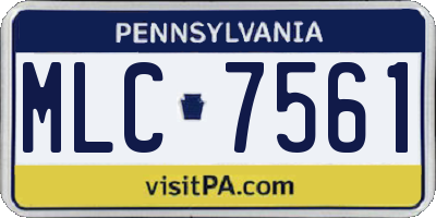 PA license plate MLC7561