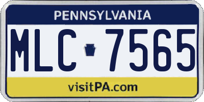 PA license plate MLC7565