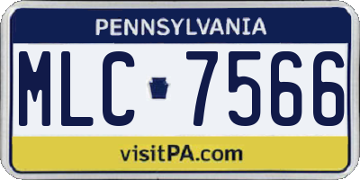 PA license plate MLC7566