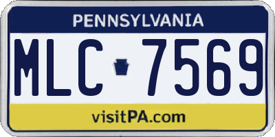 PA license plate MLC7569