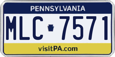 PA license plate MLC7571