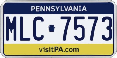 PA license plate MLC7573