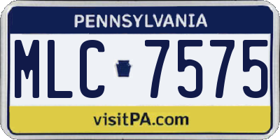 PA license plate MLC7575