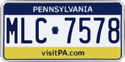 PA license plate MLC7578