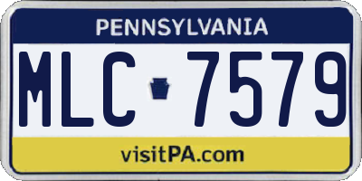 PA license plate MLC7579