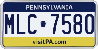 PA license plate MLC7580