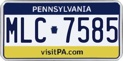 PA license plate MLC7585