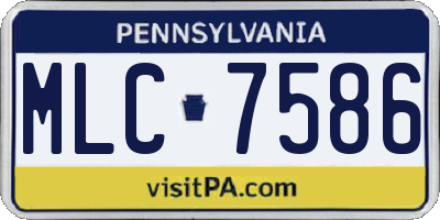 PA license plate MLC7586